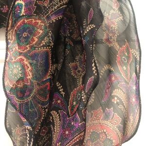 Chaos Ralph Lauren Elegant Black Paisley Scarf